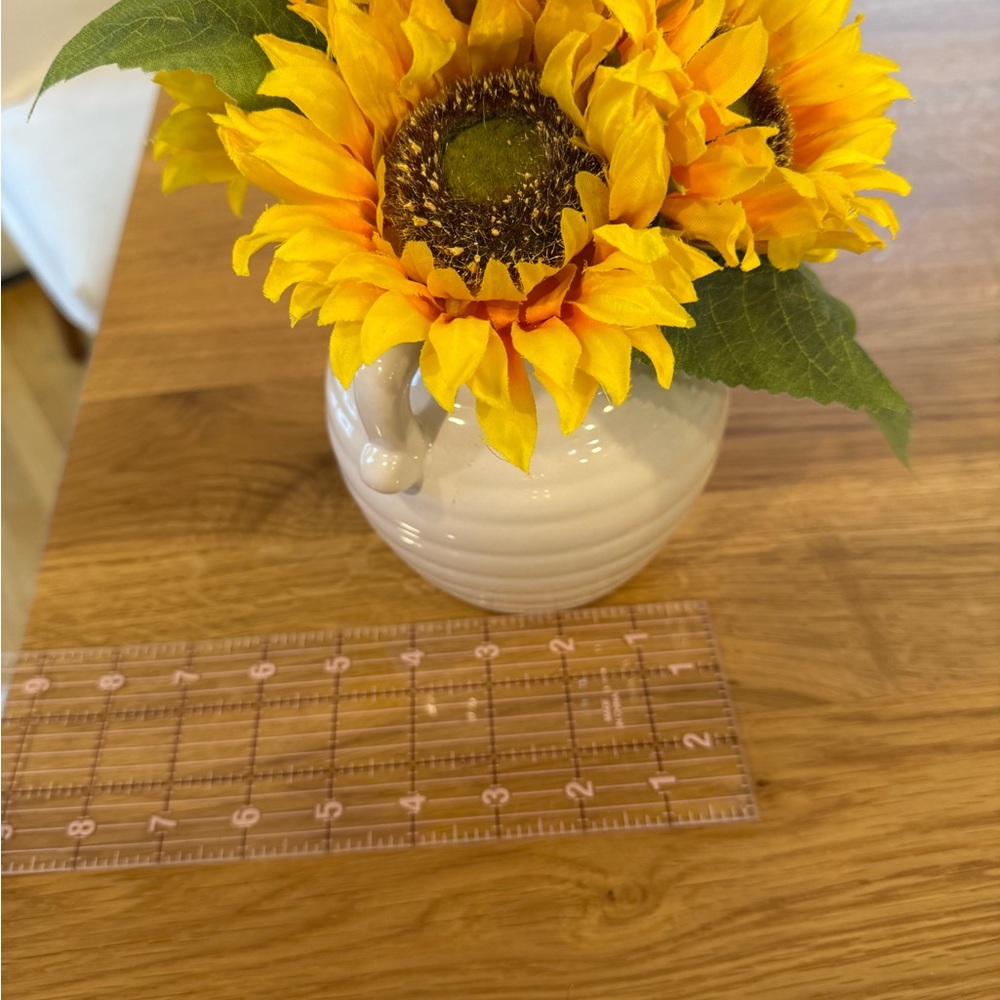 Sunflower Ceramic Vase - Yellow and Cream - Picture 7 of 7